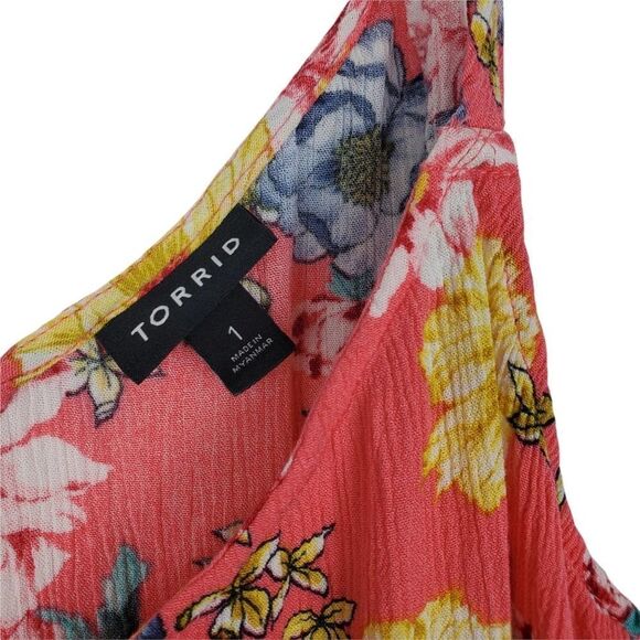 Torrid 12870280 SOPHIE CORAL FLORAL GAUZE SWING CAMI Tank Top V Neck Sleeveless - Picture 7 of 8